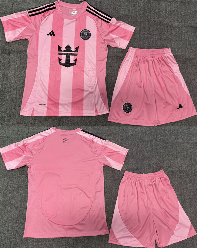 Men's Pink Inter Miami CF Blank 2025 Home Soccer Jersey Suit